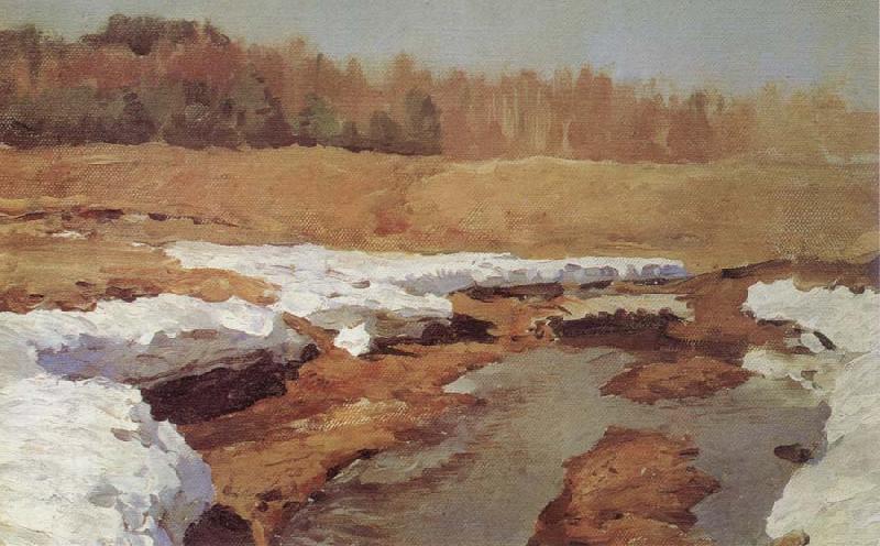 Isaac Levitan Spring,The Last Snow China oil painting art
